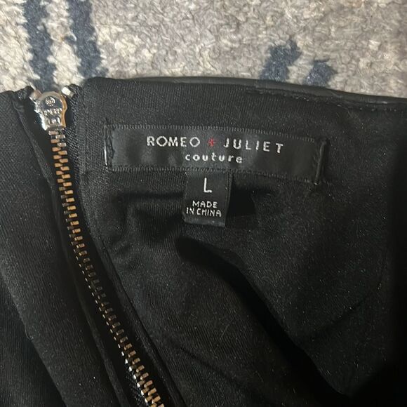 Faux Leather Skirt, Embroidered Midi Length, Size Large, Worn Once - Picture 4 of 5